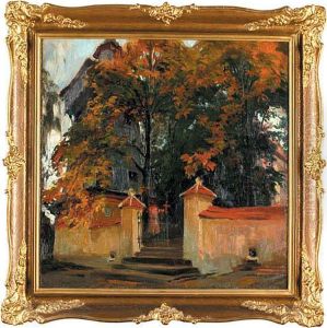 Dzwonnica W Jesiennym Pejzazu, 1905 R. by Henryk Uziemblo