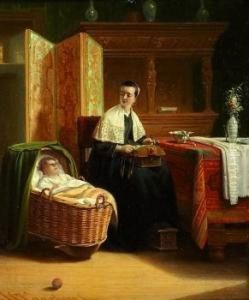 By The Cradle by Johannes Christoffel Vaarberg