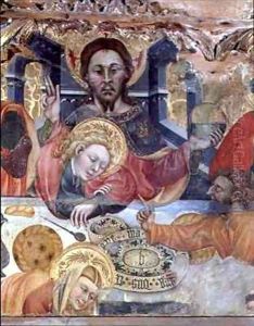 Detail of an Altarpiece showing Jesus and his Apostles at the Last Supper by Jaime Ferrer II