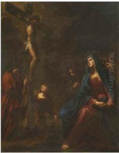 Crocefissione Con Le Pie Donne E San Giovanni by Andrea Vaccaro