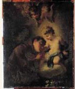 Saint Francois D'assise Et L'enfant Jesus by Domenico Antonio Vaccaro