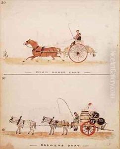 The Dead Horse Cart and the Brewers Dray by William Francis Freelove