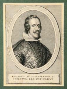 A Portrait Of King Philip Iv Of Spain by Hollar Vaclav