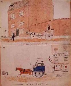 The Fishmongers Cart and the Milk Cart by William Francis Freelove
