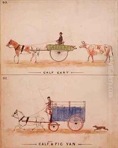 The Calf Cart and the Calf Sheep and Pig Van by William Francis Freelove