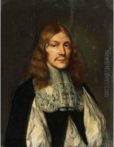 Portrait Of A Gentleman, Bust
Length, Wearing A White Chemise, Black Coat And Lace Collar - view 1