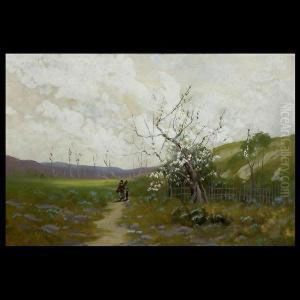 Valencia.californian .
Springtime In Sonoma. Oil On Canvas. 16 X24 Inches. Signed Lower Left:
M. Valencia by Manuel Valencia