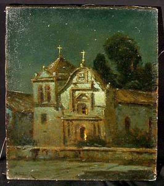 Carmel Mission At Night - view 1