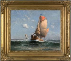 Seascape by Theodor Victor Carl Valenkamph