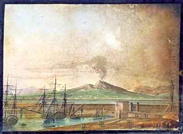 Vesuvius smoking from Michael Faradays scrapbook - view 1