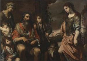 Erminia And The Shepherds by Valentin De Boulogne