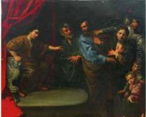 Entourage De Valentin De Boulogne. - L'innocence De Suzanne by Valentin De Boulogne