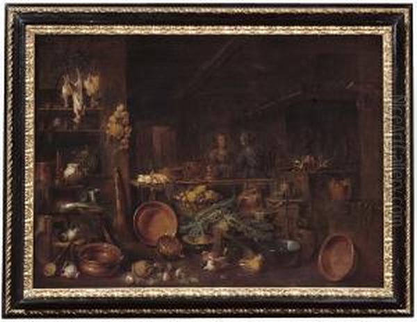 Interno Di Cucina Con Due Figure - view 1