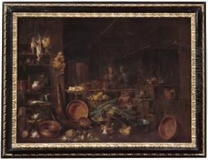 Interno Di Cucina Con Due Figure by Gian Domenico Valentino