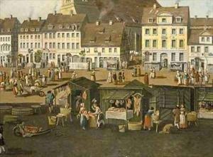 The New Market in Berlin with the Marienkirche by Carl Traugott Fechhelm