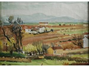 French Landscape by Adolphe Pierre Valette
