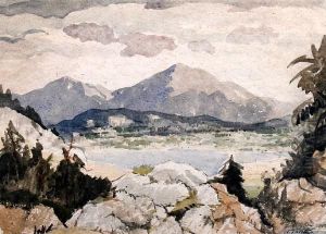 'lake District', Possibly Derwentwater by Adolphe Pierre Valette