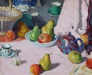 Still Life With Teapot by Adolphe Pierre Valette