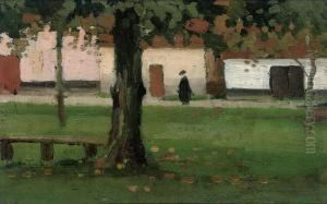 Farm Buildings, France by Adolphe Pierre Valette