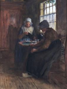 Interior With Two Women by Hendrik Valkenburg