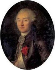 Portrait Presume Du Comte De Mesnilglaise Portant La Medaille De
 L'ordre De Saint Louis
