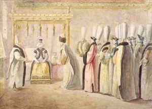 Farewell Audience of French Ambassador Charles Gravier 1717-87 Comte de Vergennes with the Sultan Mustafa III 1717-74 in Constantinople by Antoine de Favray