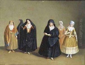 Ladies of the Knights of Malta with their Maid Servant by Antoine de Favray