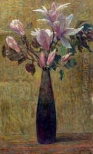 Vase De Fleurs Sur Un Entablement by Ludovic Vallee