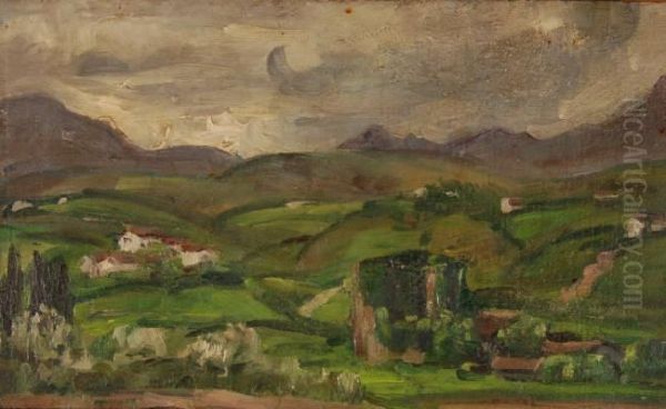 French Mountain Landscape "st. Pie Sur Nivelle" - view 1