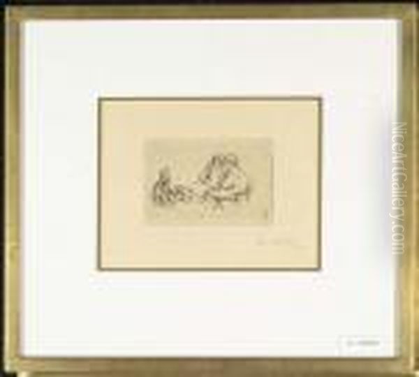 Set Of Four Small Format Etchings With Scenes. - view 1