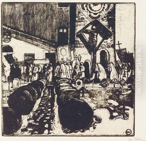 "procession Dans Un Cimetiere". - view 1