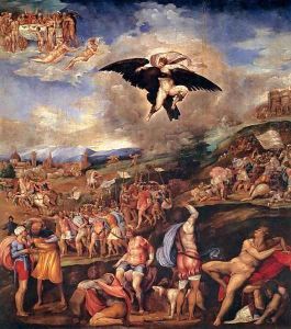 The Battle of Montemurlo and the Rape of Ganymede by Battista Franco