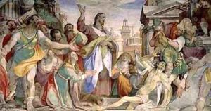 Resurrection of Lazarus by Battista Franco