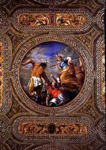 Diana and Actaeon from the ceiling of the library by Battista Franco