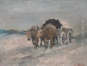 Oxen Cart by Ion Marinescu Valsan