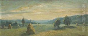 Landscape With Hay Stacks by Ion Marinescu Valsan
