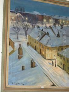 Stadsmotiv I Vinterskrud by Frederick E. Valter