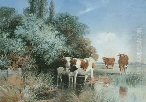 Cattle Watering by Frederick E. Valter