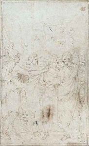 A triumphal procession into Rome, after the Antique by Battista Franco