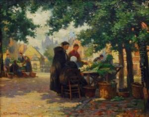 Marktszene In Brugge by Florimond Van Acker
