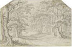 A Road Through Woods by Denys Van Alsloot
