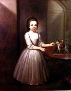 Portrait of a Young Girl Standing by a Georgian Table by Thomas Frye