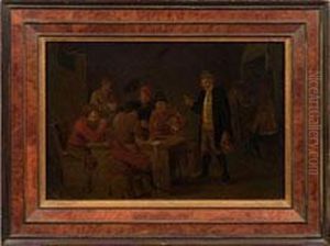 Landliches Wirtshausinterieur Mit Rauchenden Und Trinkenden Bauern by Thomas Van Apshoven