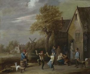 Bauerliches Fest Vor Einem Wirtshaus. by Thomas Van Apshoven