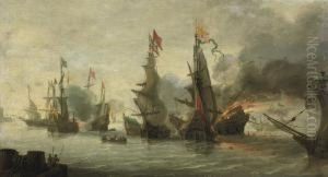 A Naval Engagement Between The Christians And The Turks