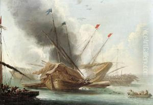 Ottoman Galeasses And Other Shipping Exchanging Fire - view 1