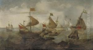 A Naval Battle Between Turks And Christians