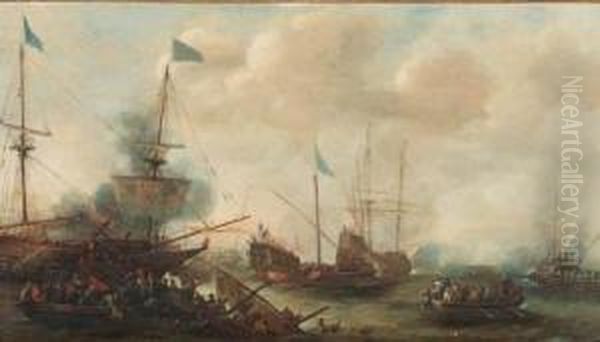 A Naval Engagement Between Turks And Christians - view 1