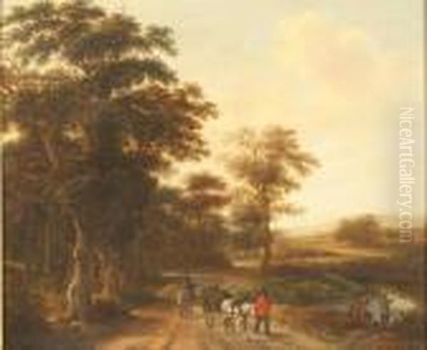Waldlandschaft Mit Gewasser Und Figuren - view 1