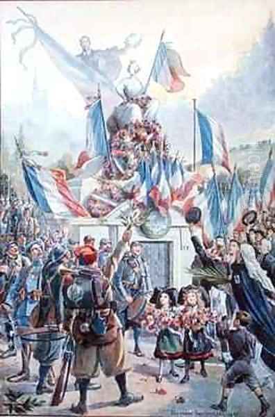 Homage to Paul Deroulede 1846-1914 at the statue of Strasbourg in Paris - view 1